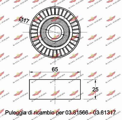 Deflection/Guide Pulley, V-ribbed belt