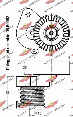 Belt Tensioner, V-ribbed belt