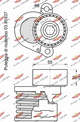 Belt Tensioner, V-ribbed belt