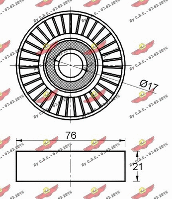 Deflection/Guide Pulley, V-ribbed belt