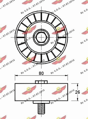 Deflection/Guide Pulley, V-ribbed belt