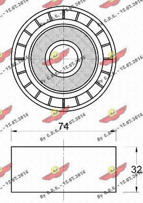 Deflection/Guide Pulley, V-ribbed belt
