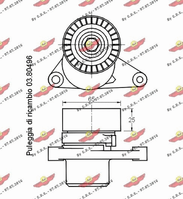 Belt Tensioner, V-ribbed belt