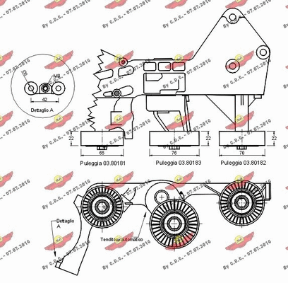 Belt Tensioner, V-ribbed belt