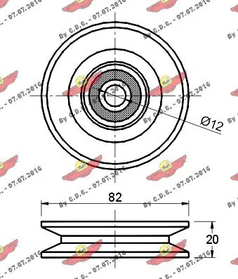 Deflection/Guide Pulley, V-ribbed belt