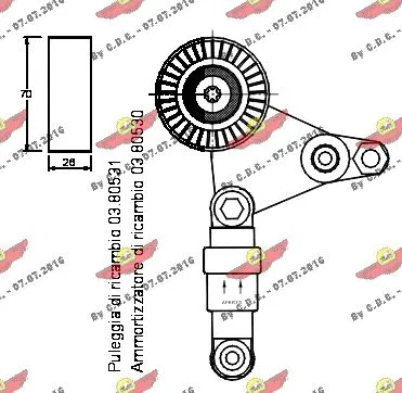 Belt Tensioner, V-ribbed belt