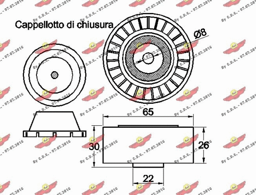 Deflection/Guide Pulley, V-ribbed belt