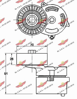Belt Tensioner, V-ribbed belt