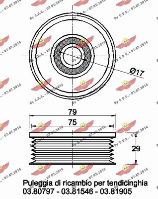Deflection/Guide Pulley, V-ribbed belt