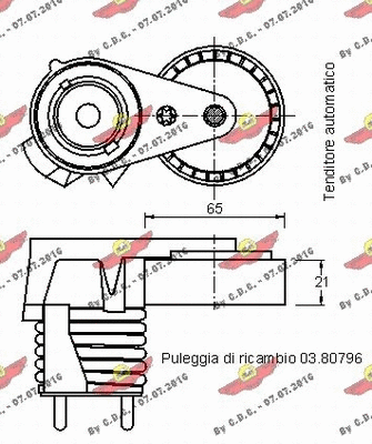 Belt Tensioner, V-ribbed belt