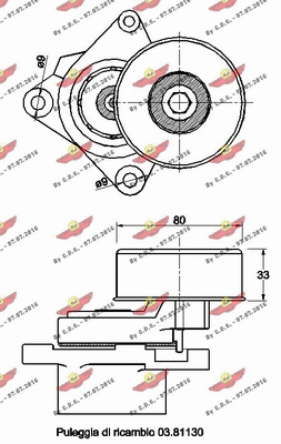 Belt Tensioner, V-ribbed belt