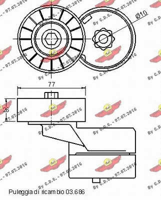 Belt Tensioner, V-ribbed belt