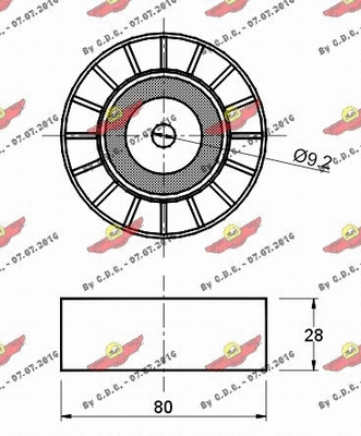 Deflection/Guide Pulley, V-ribbed belt