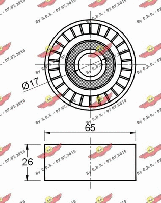 Deflection/Guide Pulley, V-ribbed belt