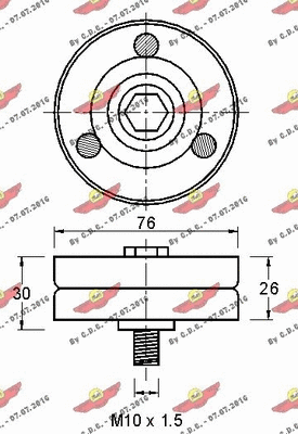 Deflection/Guide Pulley, V-ribbed belt