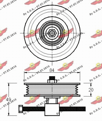 Belt Tensioner, V-ribbed belt
