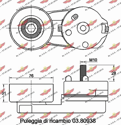Belt Tensioner, V-ribbed belt