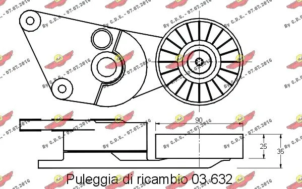 Belt Tensioner, V-ribbed belt