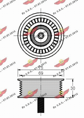 Deflection/Guide Pulley, V-ribbed belt