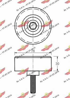 Deflection/Guide Pulley, V-ribbed belt