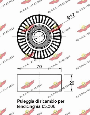 Deflection/Guide Pulley, V-ribbed belt