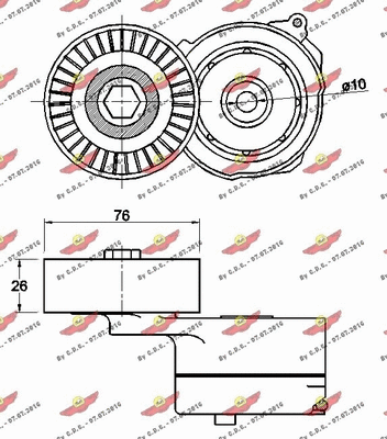 Belt Tensioner, V-ribbed belt