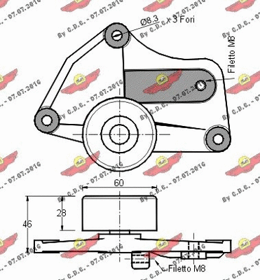 Belt Tensioner, V-ribbed belt