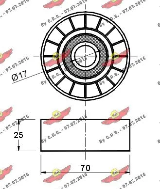 Deflection/Guide Pulley, V-ribbed belt
