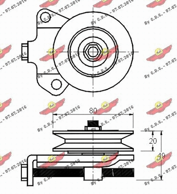 Belt Tensioner, V-ribbed belt