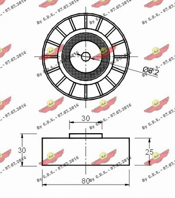Deflection/Guide Pulley, V-ribbed belt