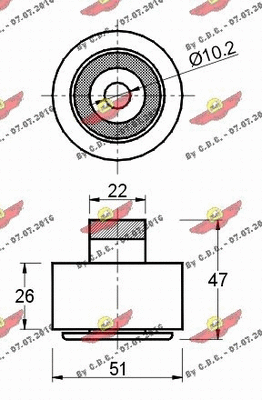 Deflection/Guide Pulley, V-ribbed belt