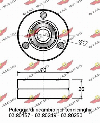 Deflection/Guide Pulley, V-ribbed belt