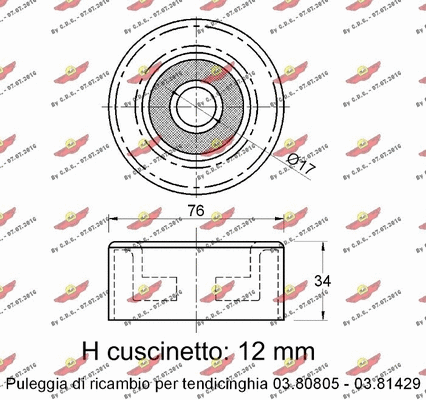 Deflection/Guide Pulley, V-ribbed belt
