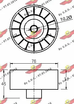 Deflection/Guide Pulley, V-ribbed belt