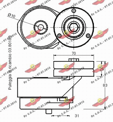 Belt Tensioner, V-ribbed belt
