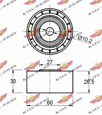 Deflection/Guide Pulley, timing belt