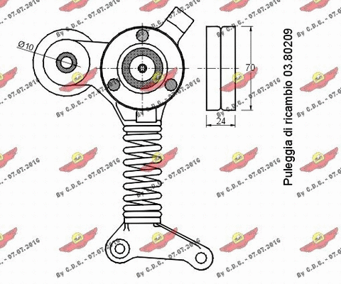 Belt Tensioner, V-ribbed belt