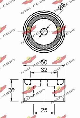 Deflection/Guide Pulley, V-ribbed belt