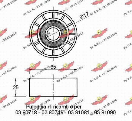 Deflection/Guide Pulley, V-ribbed belt