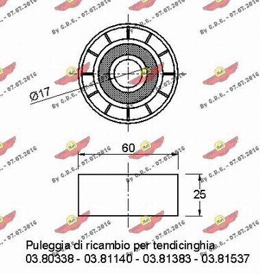 Deflection/Guide Pulley, V-ribbed belt