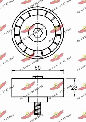 Deflection/Guide Pulley, V-ribbed belt