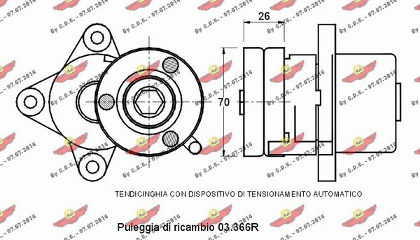 Belt Tensioner, V-ribbed belt