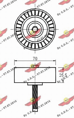 Deflection/Guide Pulley, V-ribbed belt