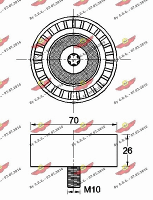 Deflection/Guide Pulley, V-ribbed belt