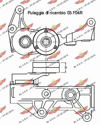 Belt Tensioner, V-ribbed belt