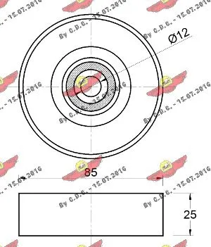 Deflection/Guide Pulley, V-ribbed belt