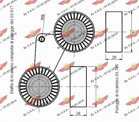 Belt Tensioner, V-ribbed belt