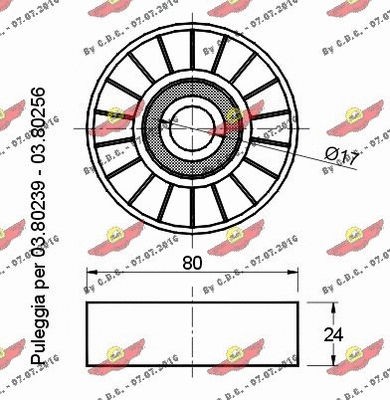 Deflection/Guide Pulley, V-ribbed belt