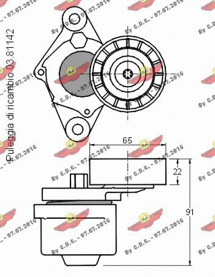 Belt Tensioner, V-ribbed belt