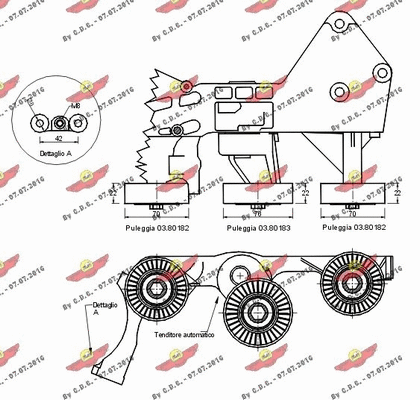 Belt Tensioner, V-ribbed belt